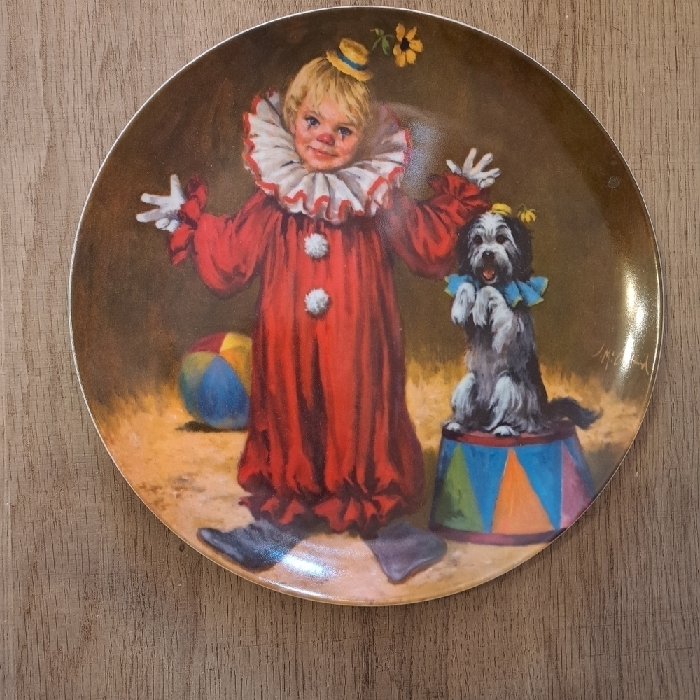 Reco Tommy The Clown Plate J McClelland Children's Circus Knowles 1982